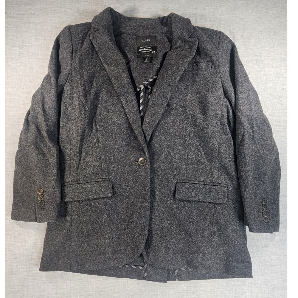 J.Crew Alfie Blazer Mario Bellucci Italian Wool Charcoal Grey 8P BA466 Fall 2021